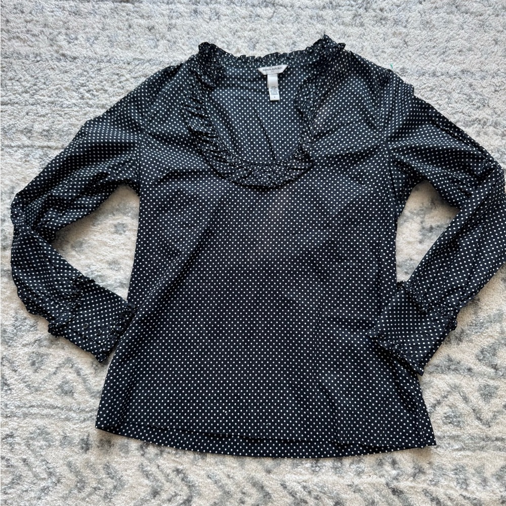 Banana Republic Black and White Polka Dot Blouse